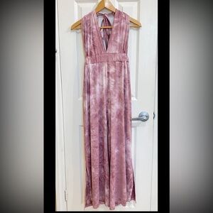 Women’s Naive Approach Hawaiian Pink Tie-Dye Boho Halter Jumpsuit  medium